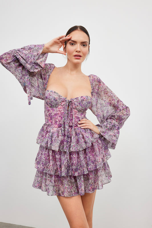 Rochie Bambola multicolora mov floral