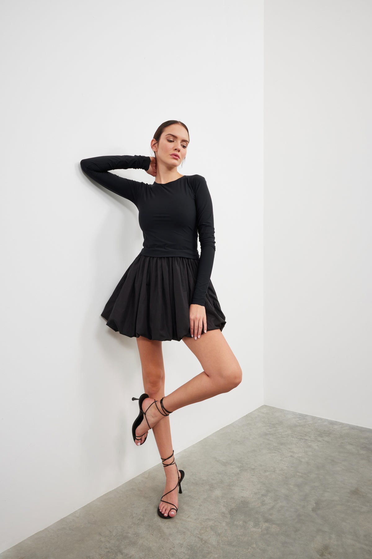 Rochie Clara din poplin neagra