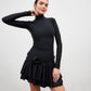 Rochie Silene cu trandafir aplicat neagra