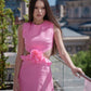 Rochie Scurta Rosa din In Roz