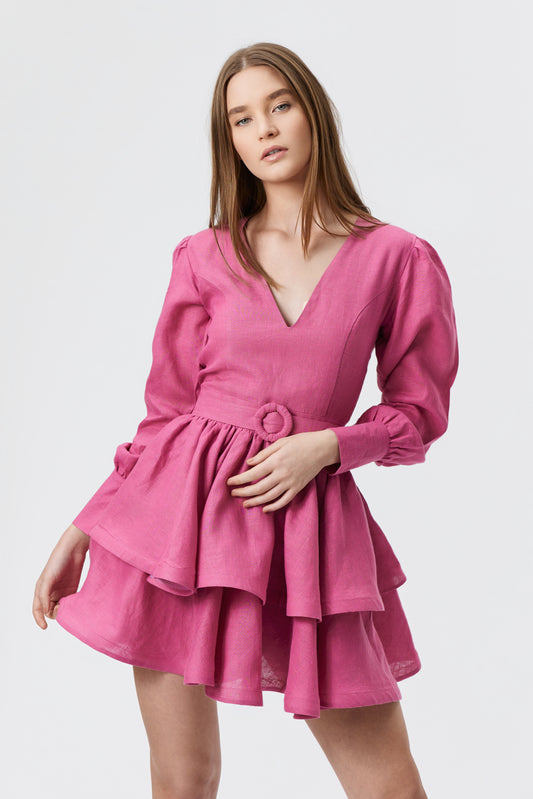 Rochie Scurta Freesia din In Roz Fucsia