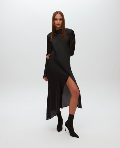 Rochie Infinity Neagra cu Slit Lateral